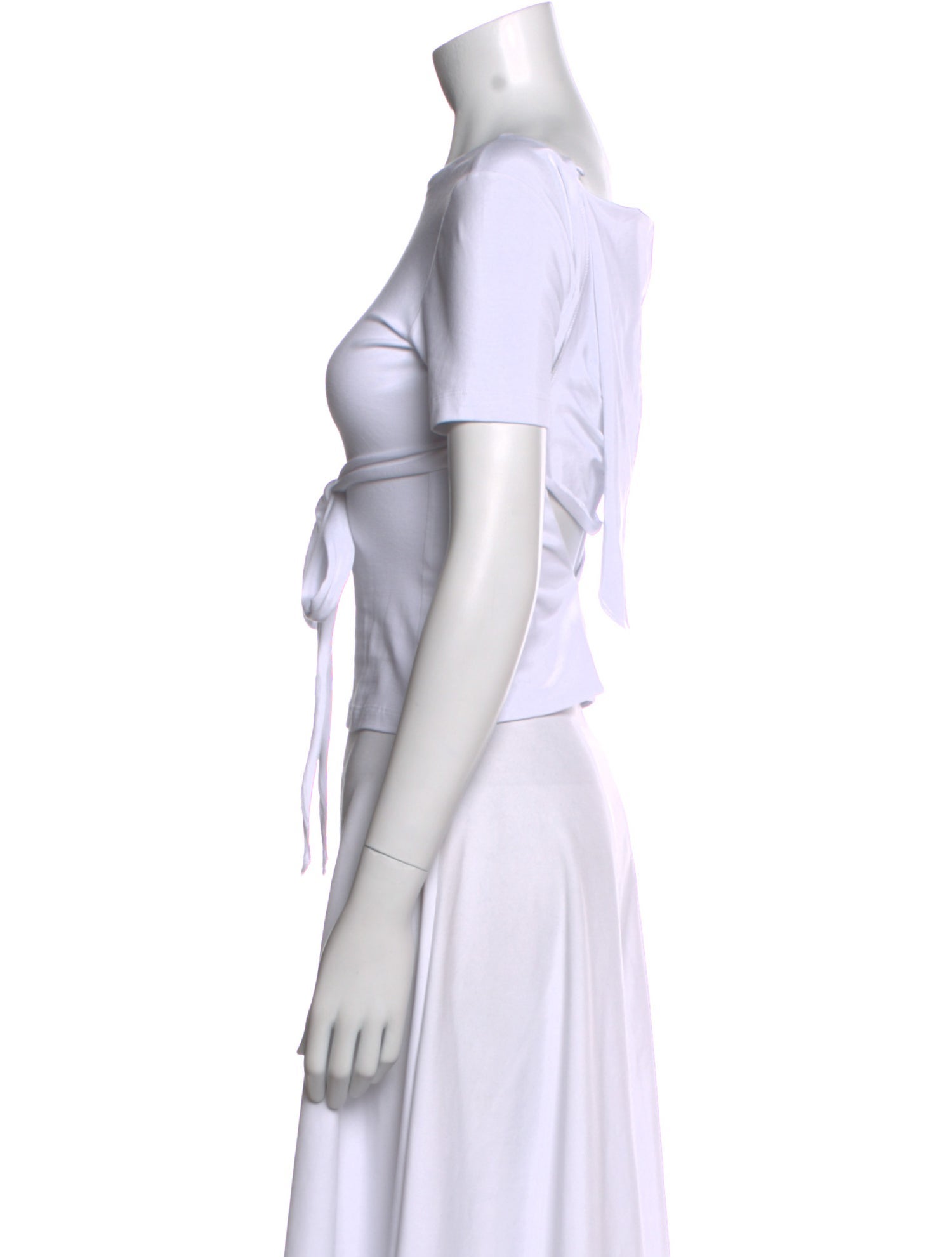 J6 Bateau Neckline Short Sleeve Crop Top