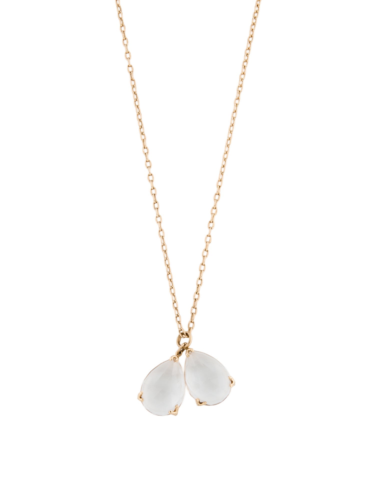 Jamie Joseph 14K Quartz Teardrop Locket Pendant Necklace