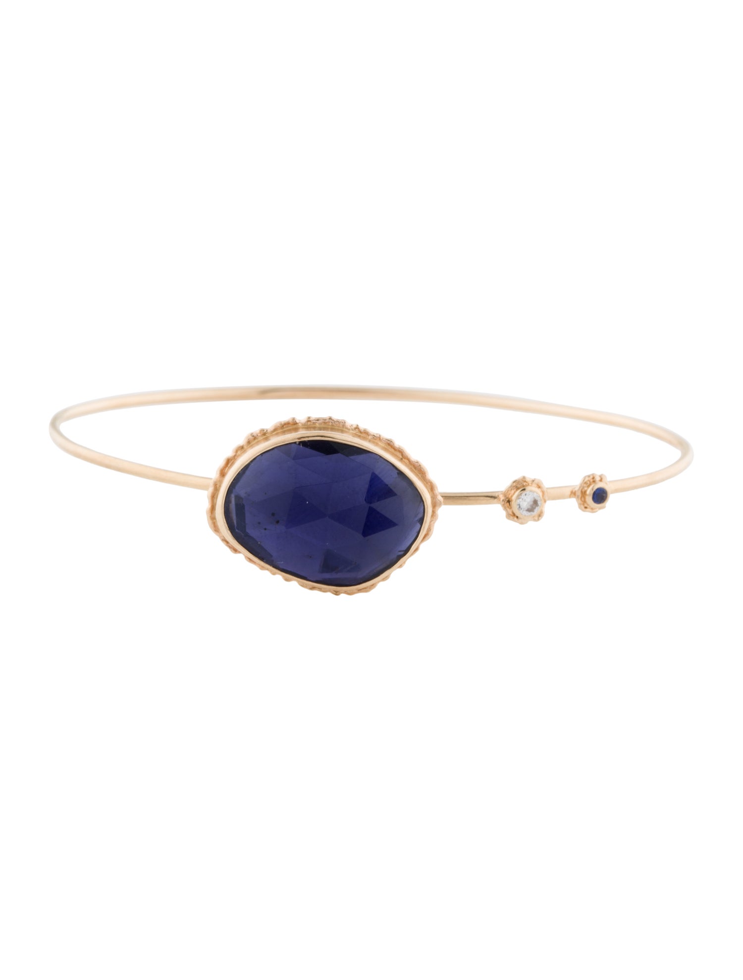 Jamie Joseph 14K Iolite, Sapphire, & Diamond Bangle