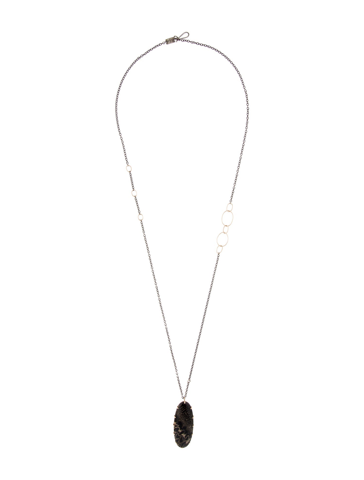 Jamie Joseph Chalcedony Two Tone Pendant Necklace