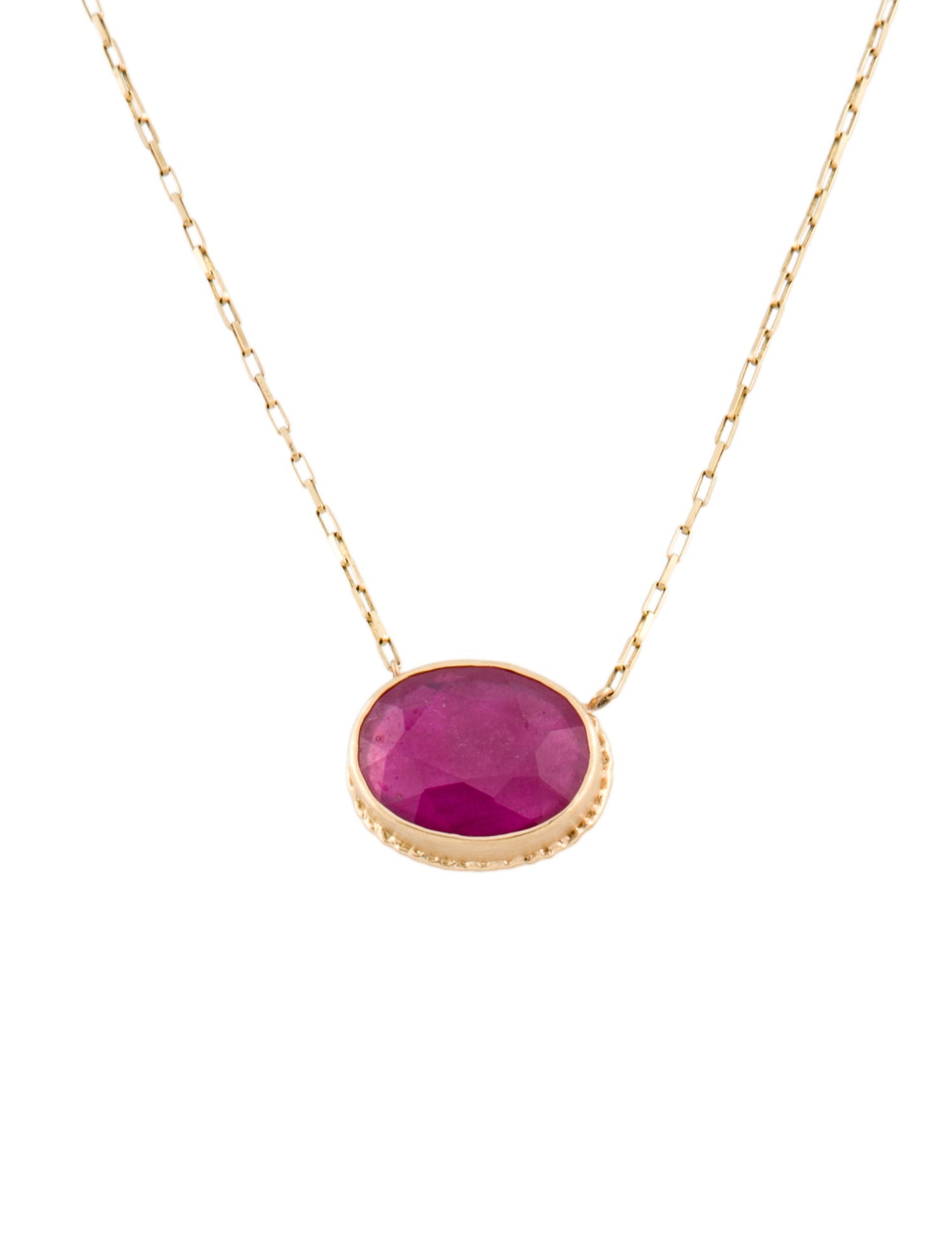 Jamie Joseph 14K Glass-Filled Ruby Pendant Necklace