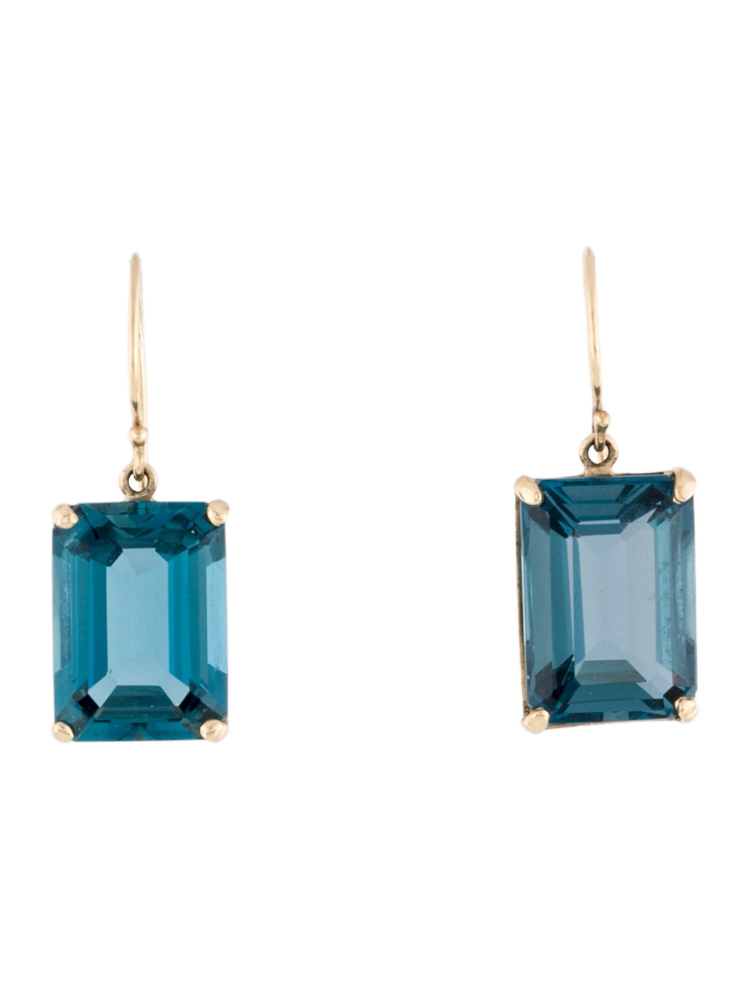 Jamie Joseph 14K Topaz Emerald Cut Drop Earrings