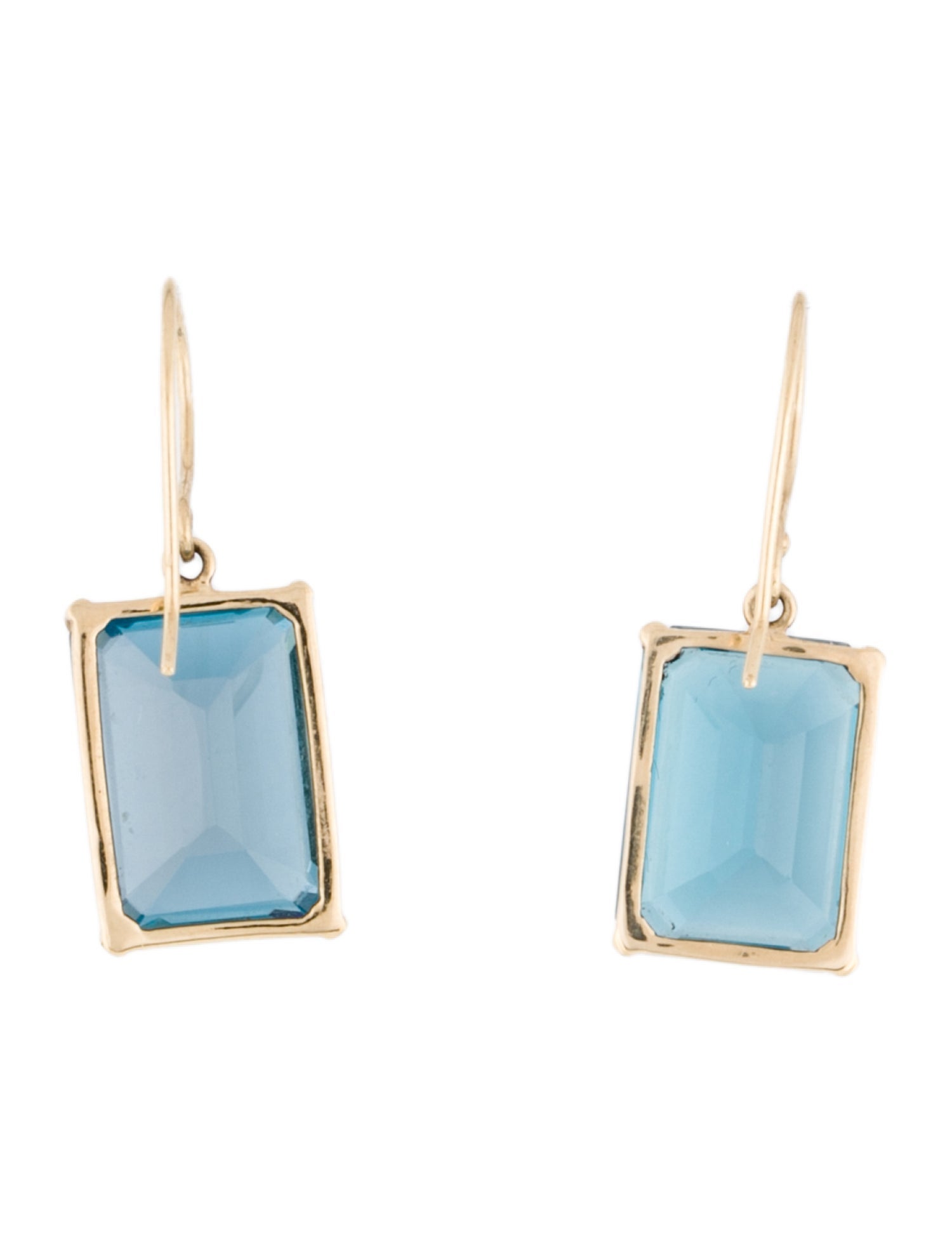 Jamie Joseph 14K Topaz Emerald Cut Drop Earrings