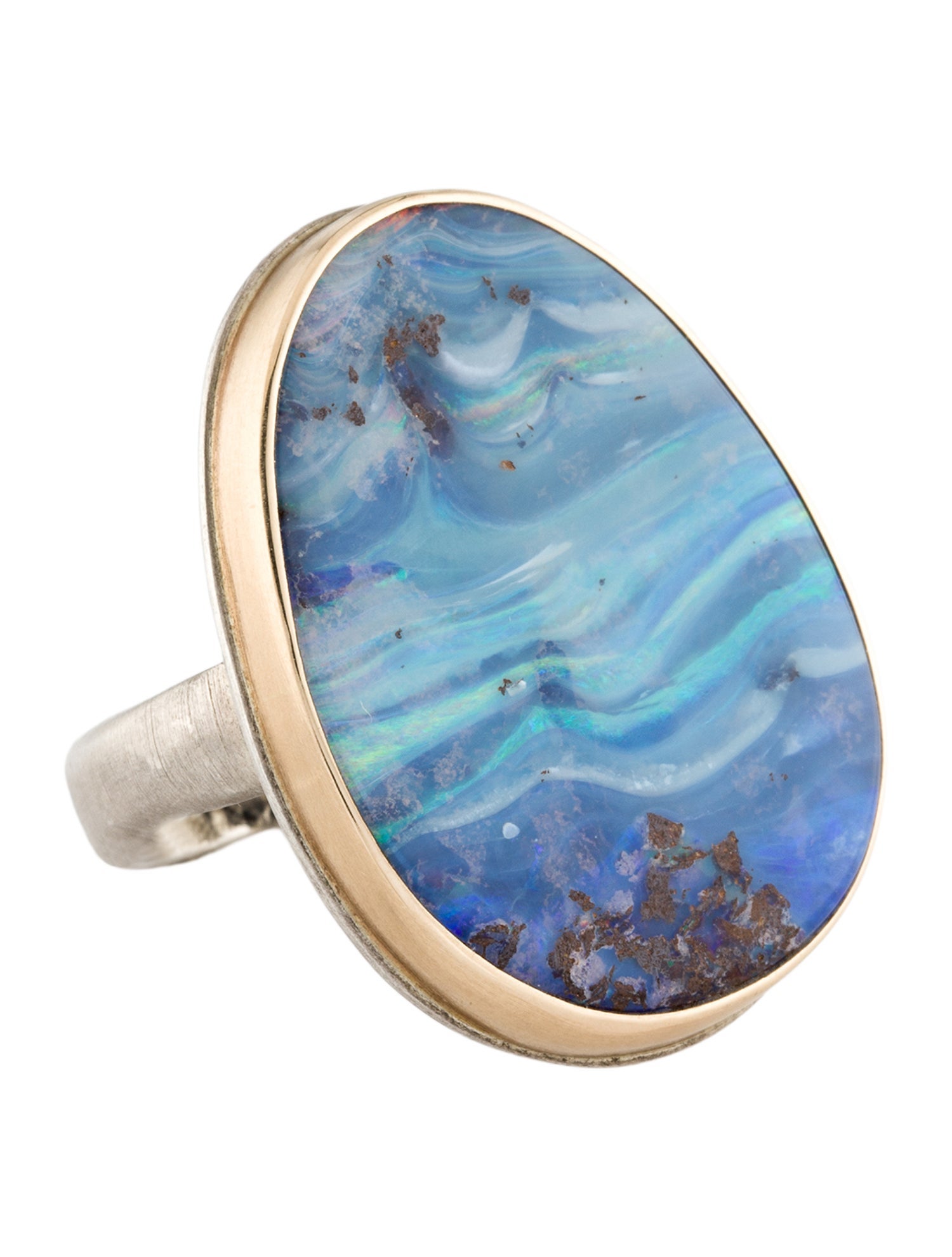 Jamie Joseph Multicolored Boulder Opal Ring