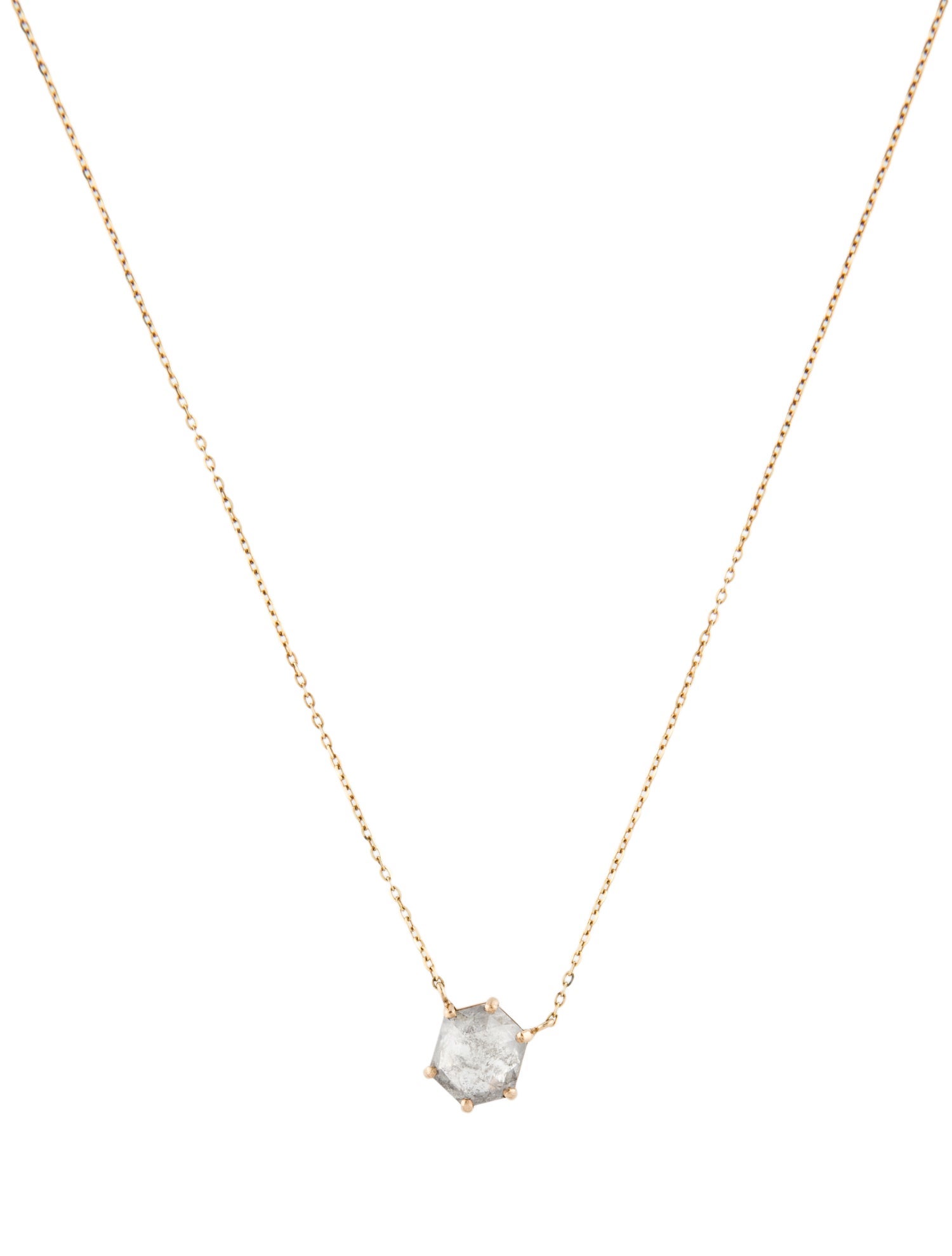 Jamie Joseph 14K Diamond Hexagonal Pendant Necklace