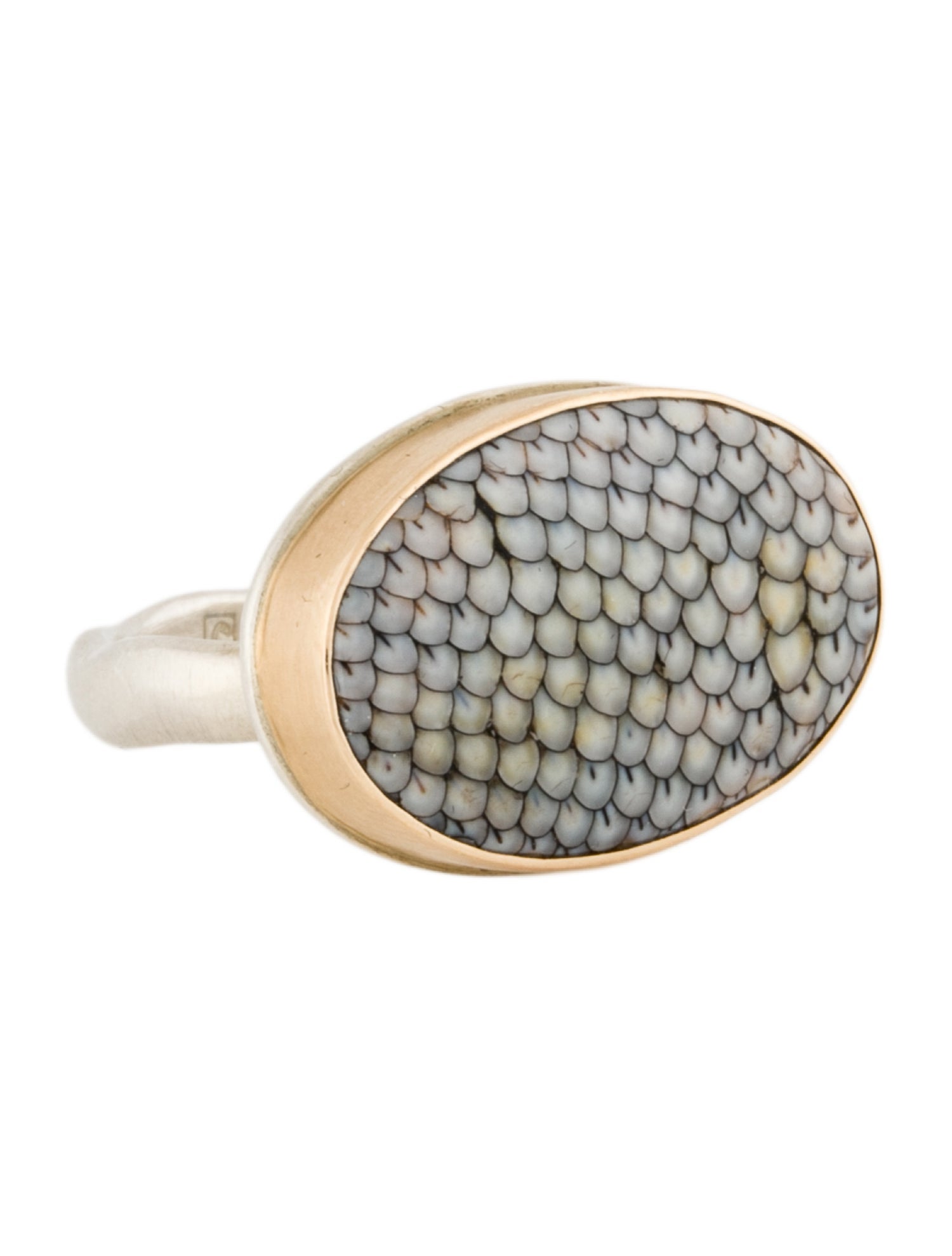 Jamie Joseph Two-Tone Snakeskin Agate Ring