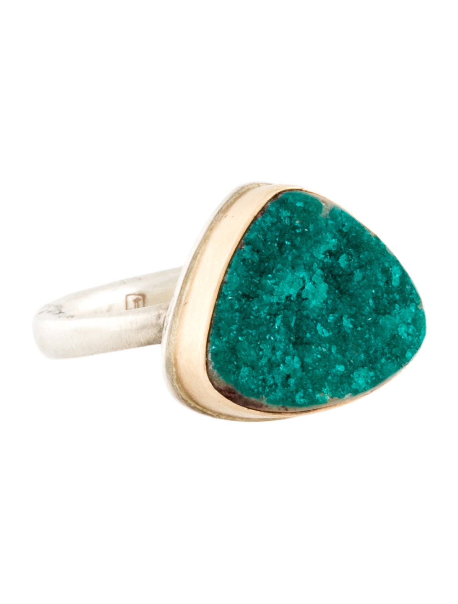 Jamie Joseph Dioptase Triangular Drusy Ring