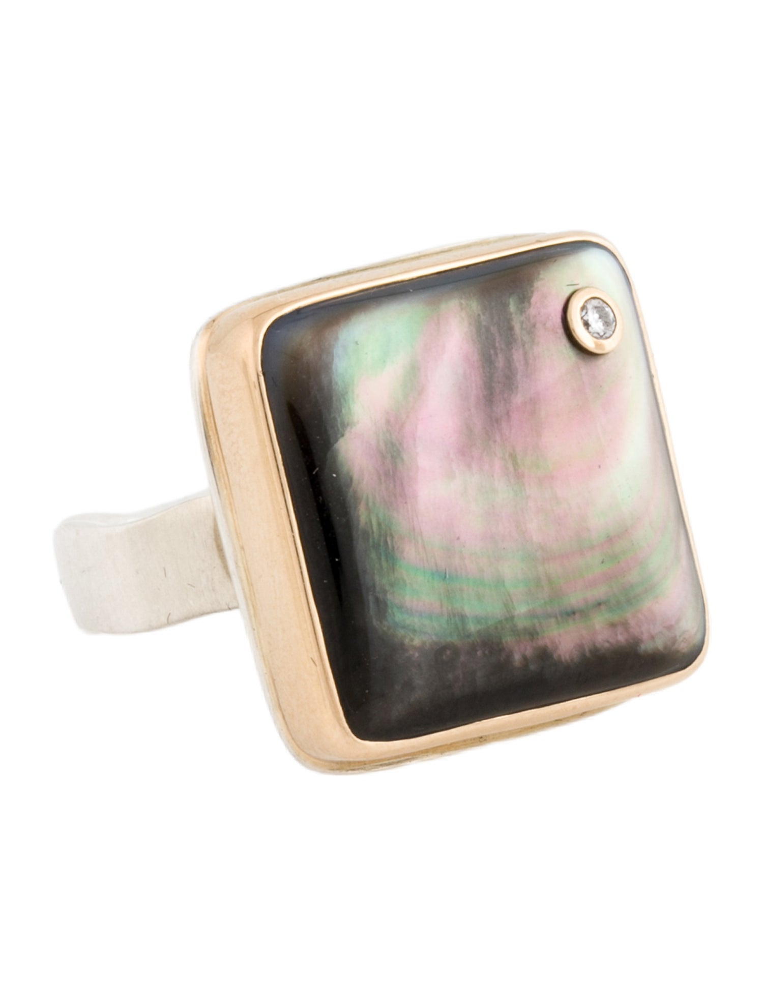 Jamie Joseph Mother Of Pearl & Diamond Cocktail Ring