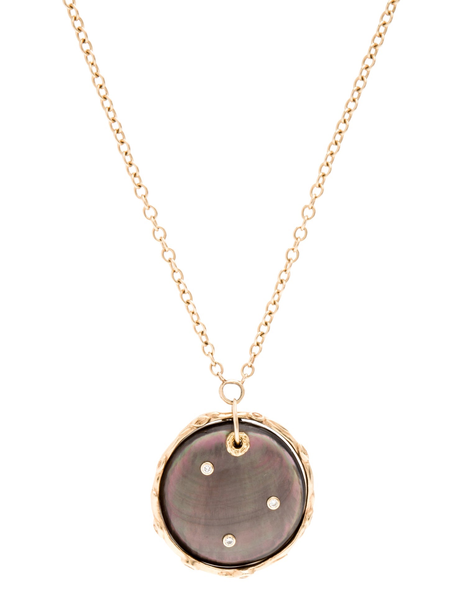 Jamie Joseph 14K Mother of Pearl & Diamond Pendant Necklace