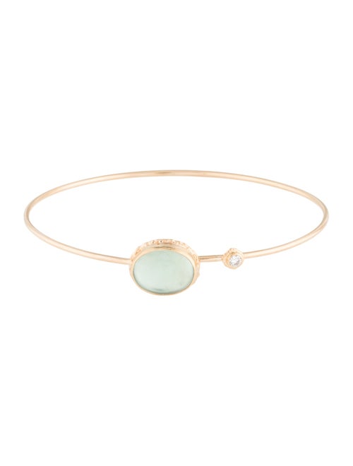 Jamie Joseph 14K Prehnite & Diamond Bangle Bracelet