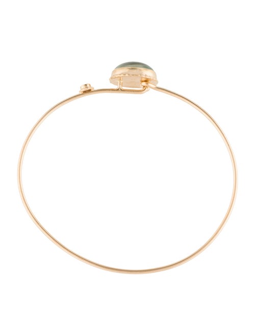 Jamie Joseph 14K Prehnite & Diamond Bangle Bracelet