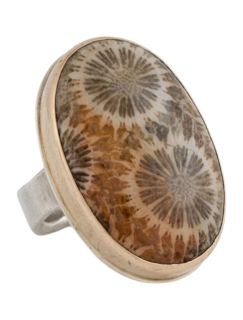 Jamie Joseph Fossil Coral Cocktail Ring