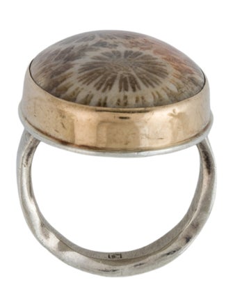 Jamie Joseph Fossil Coral Cocktail Ring