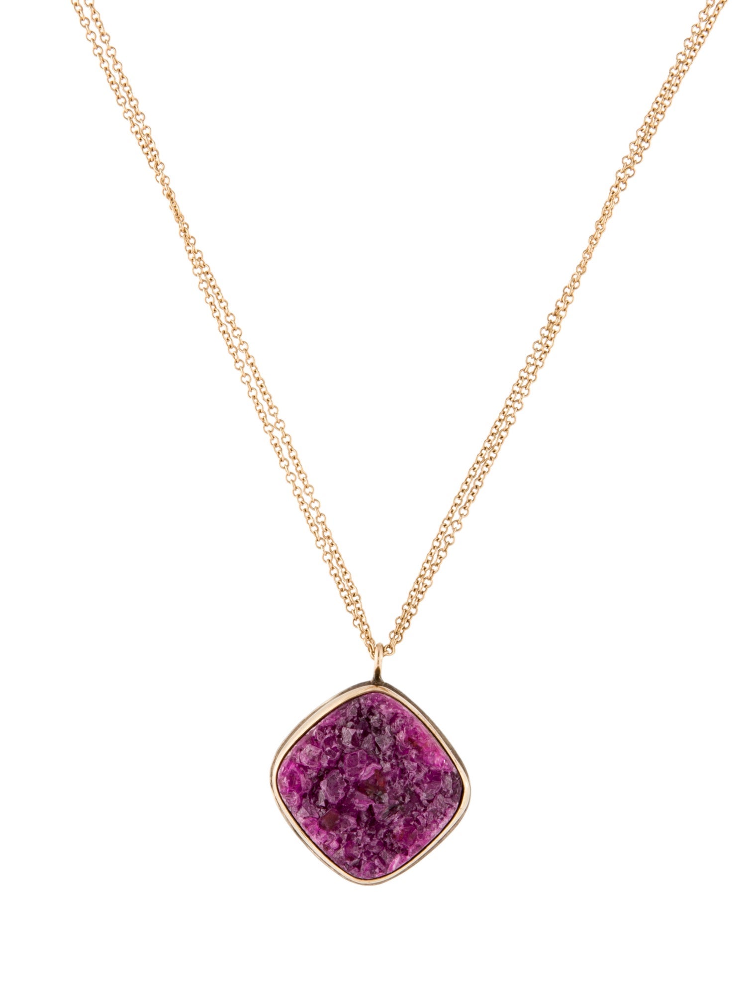 Jamie Joseph Pink Druzy Pendant Necklace