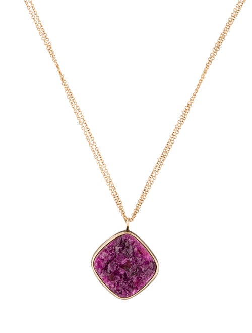 Jamie Joseph Pink Druzy Pendant Necklace