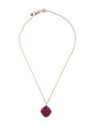 Jamie Joseph Pink Druzy Pendant Necklace