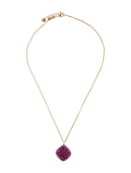 Jamie Joseph Pink Druzy Pendant Necklace