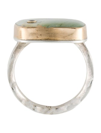 Jamie Joseph Fossilized Opalized Wood & Diamond Cocktail Ring