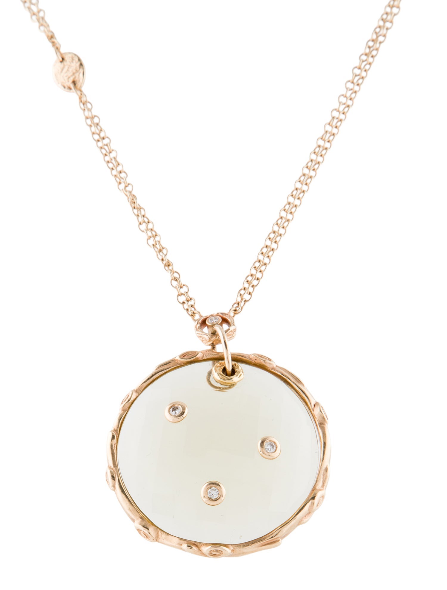 Jamie Joseph 14K Prasiolite & Diamond Saturn Pendant Necklace