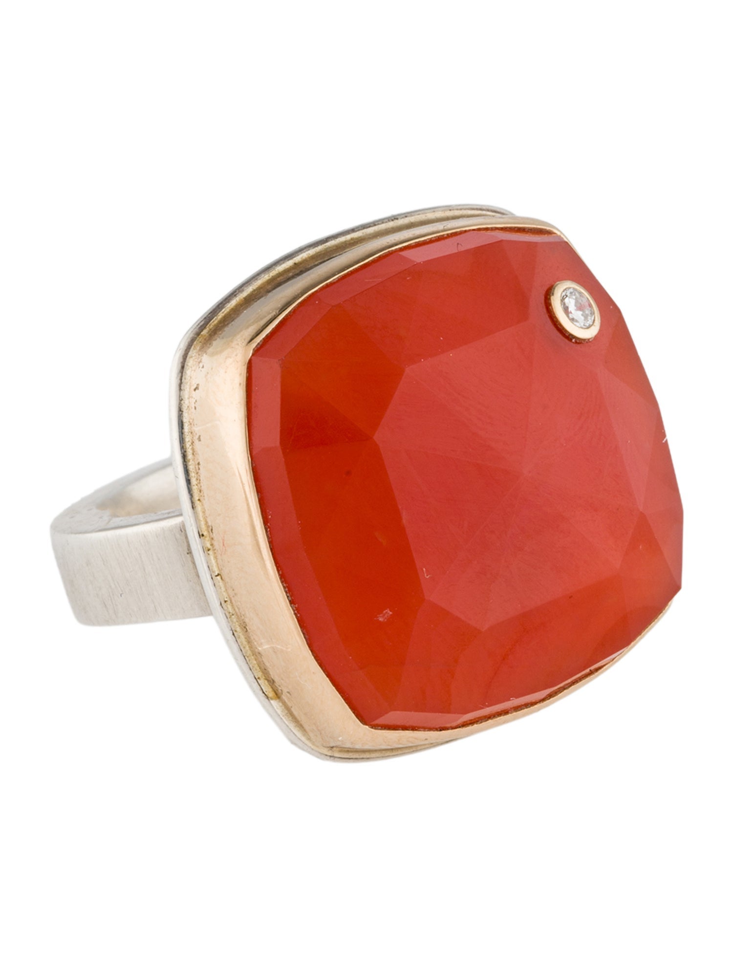 Jamie Joseph Carnelian & Diamond Cocktail Ring