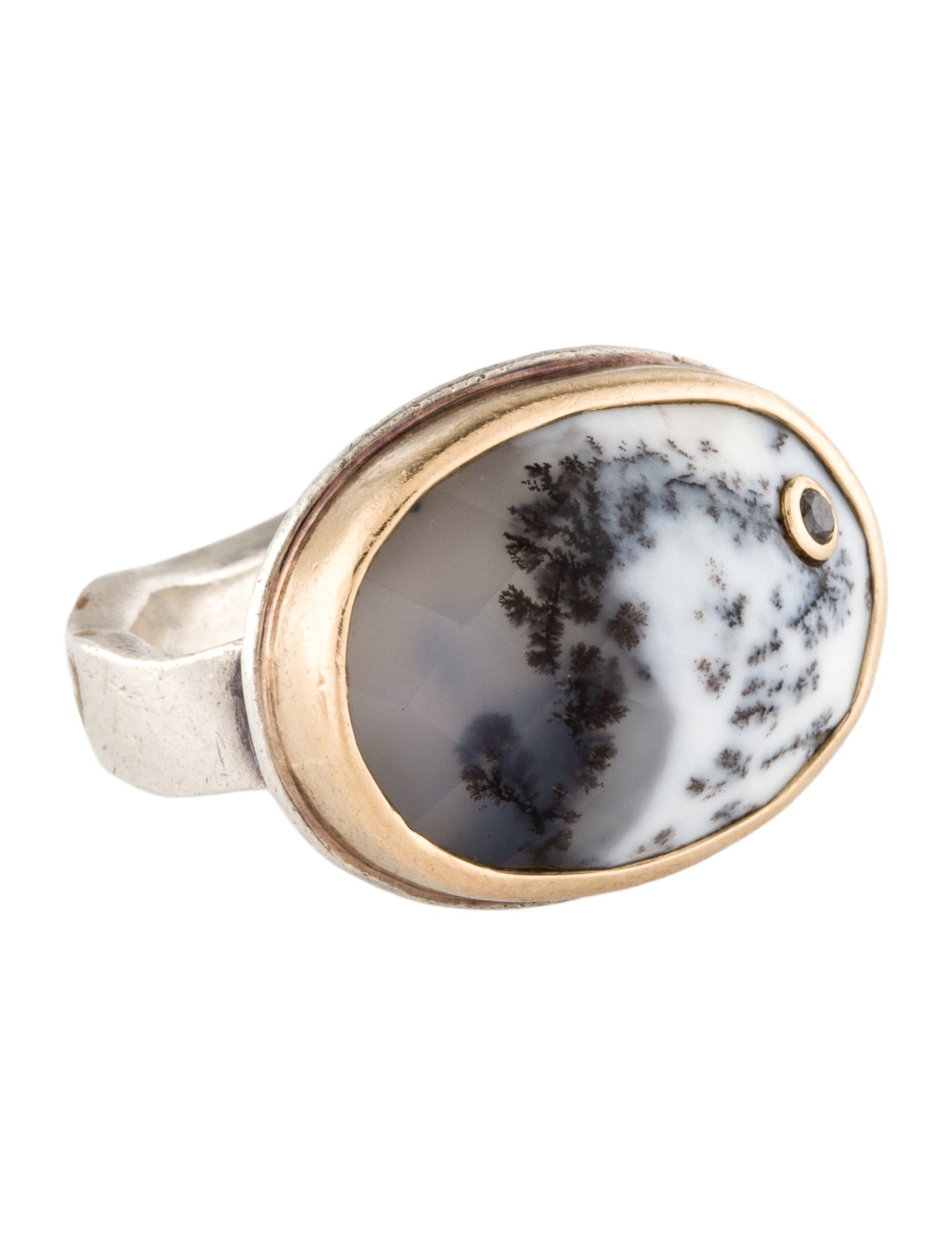 Jamie Joseph Diamond & Dendritic Agate Cocktail Ring