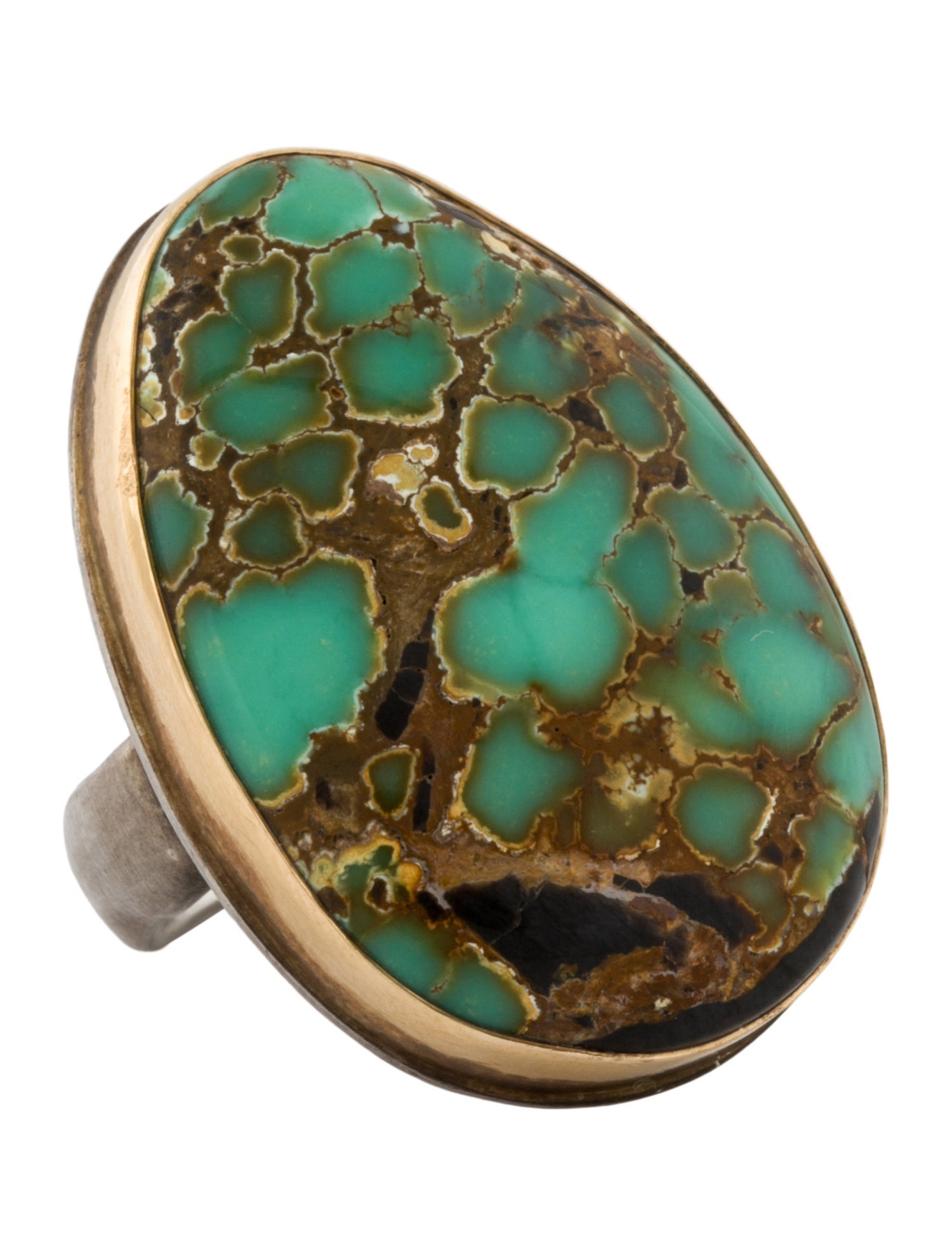 Jamie Joseph Two-Tone Turquoise Cocktail Ring