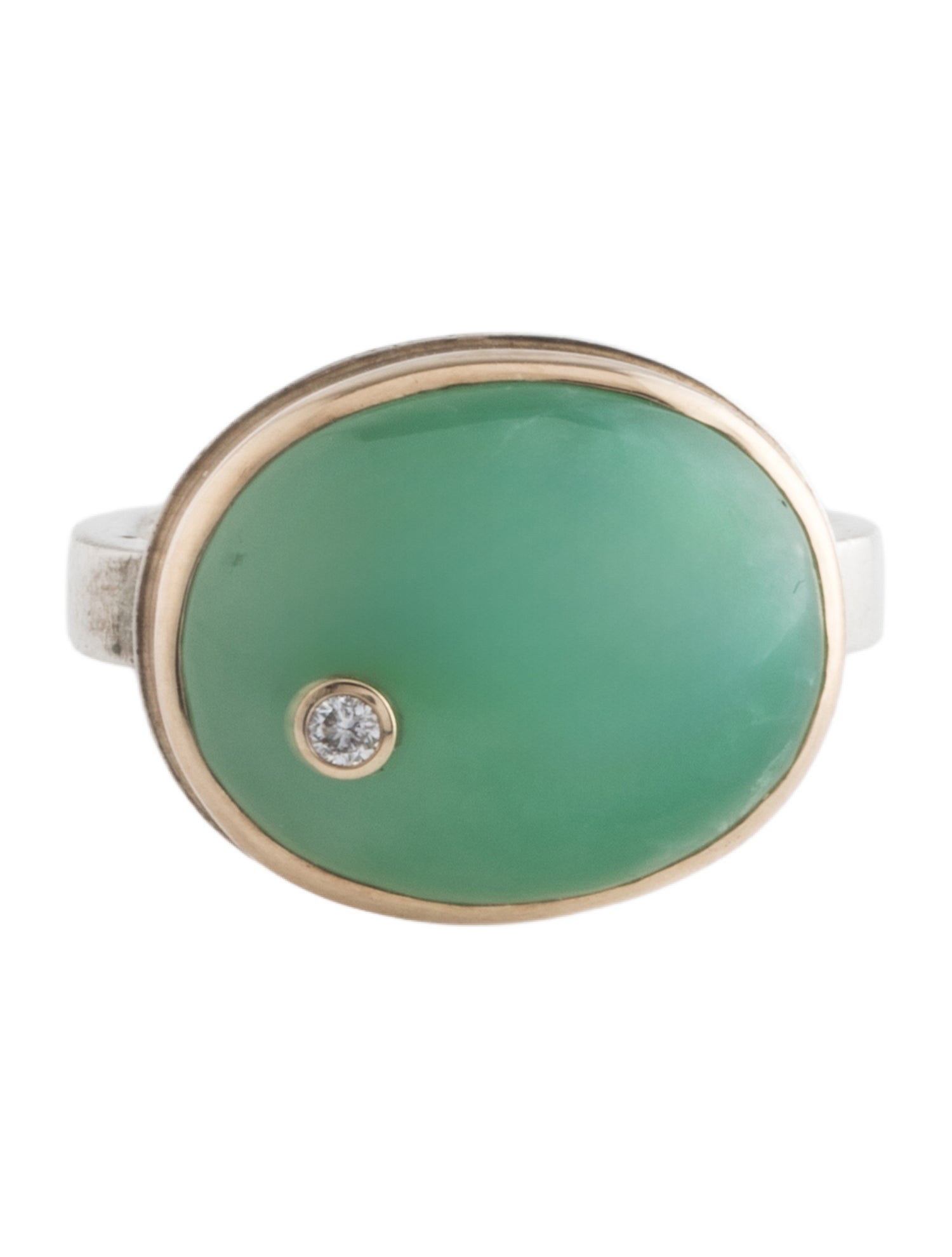 Jamie Joseph Two-Tone Chrysoprase & Diamond Cocktail Ring