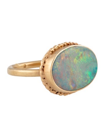 Pre-owned Jamie Joseph 14k Opal Cocktail Ring In Multicolor