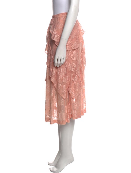 J Koo Lace Pattern Midi Length Skirt