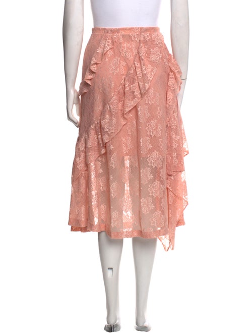 J Koo Lace Pattern Midi Length Skirt