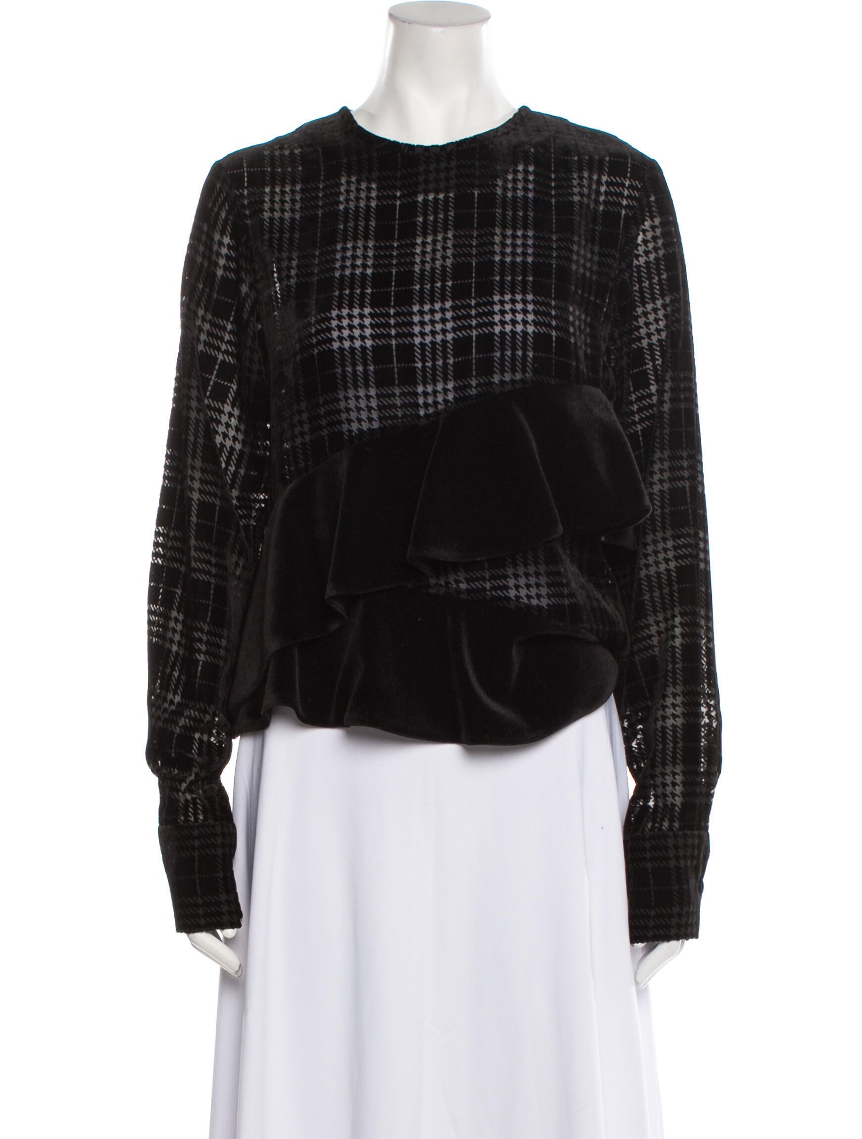 J Koo Crew Neck Long Sleeve Blouse w/ Tags