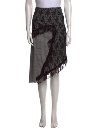 J Koo Floral Print Midi Length Skirt