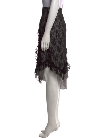 J Koo Floral Print Midi Length Skirt