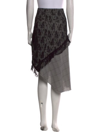 J Koo Floral Print Midi Length Skirt