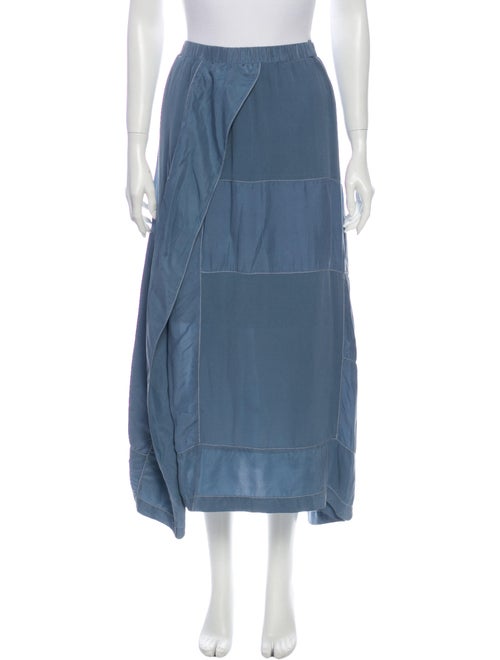 Jeremy Laing Silk Midi Length Skirt Blue