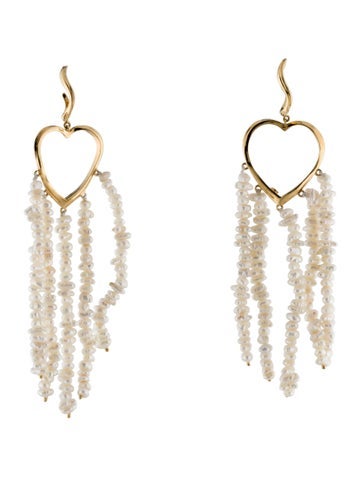 Joanna Laura Constantine Drop Pearl Heart Earrings 5.5-7.0mm