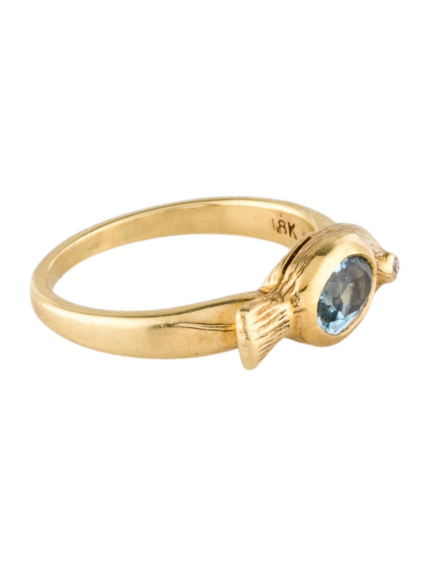 Julius Cohen 18K Aquamarine & Diamond Bird Ring