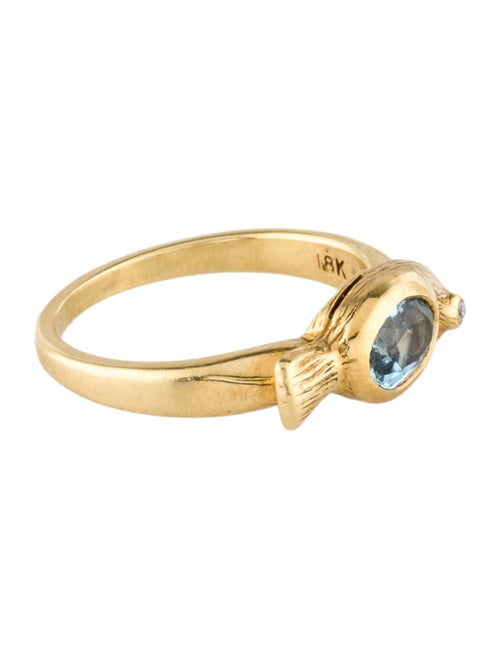 Julius Cohen 18K Aquamarine & Diamond Bird Ring