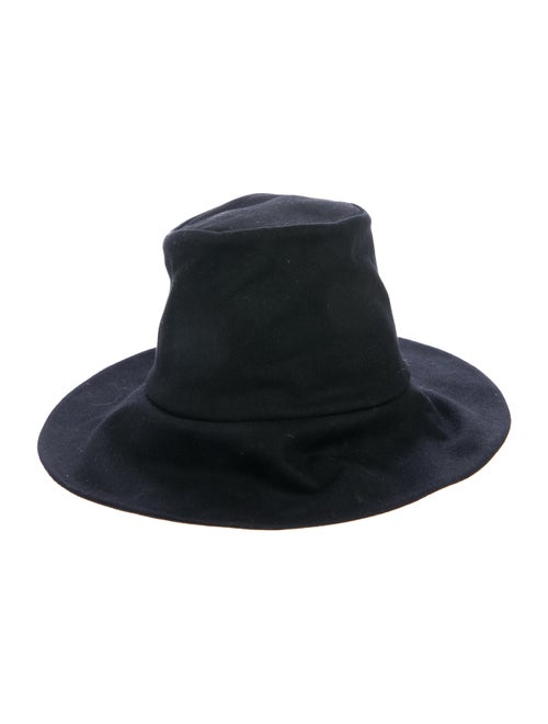 Janessa Leone Canvas Fedora Hat Black