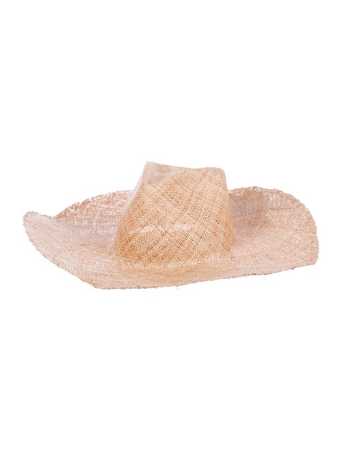 Janessa Leone Straw Wide-Brim Hat Tan