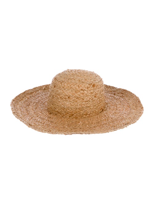 Janessa Leone Straw Wide-Brim Hat Tan