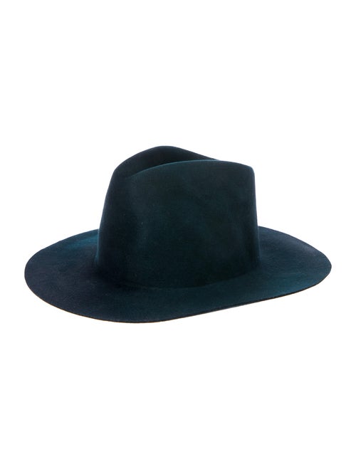 Janessa Leone Wool Fedora Hat Green