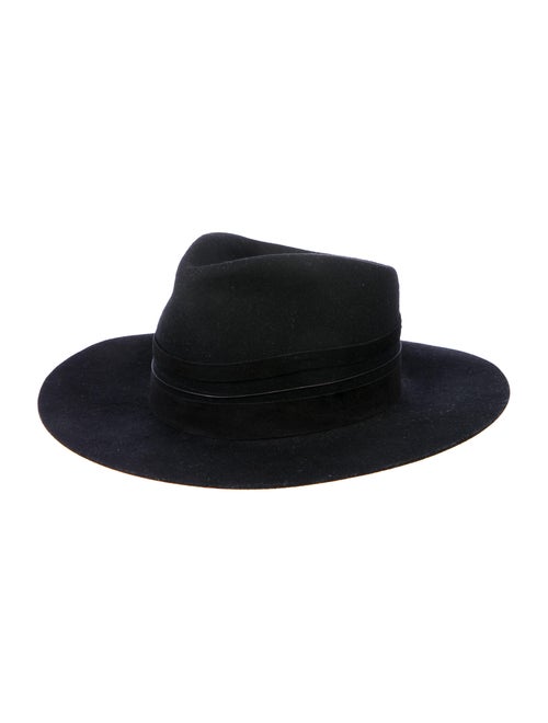 Janessa Leone Wool Fedora Hat Black