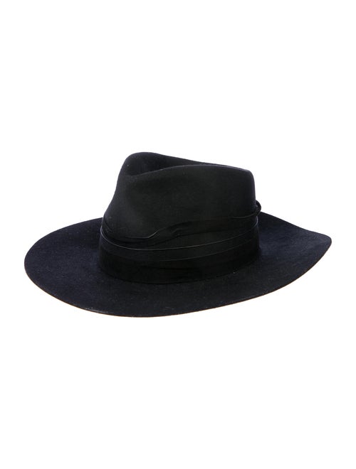 Janessa Leone Wool Fedora Hat Black