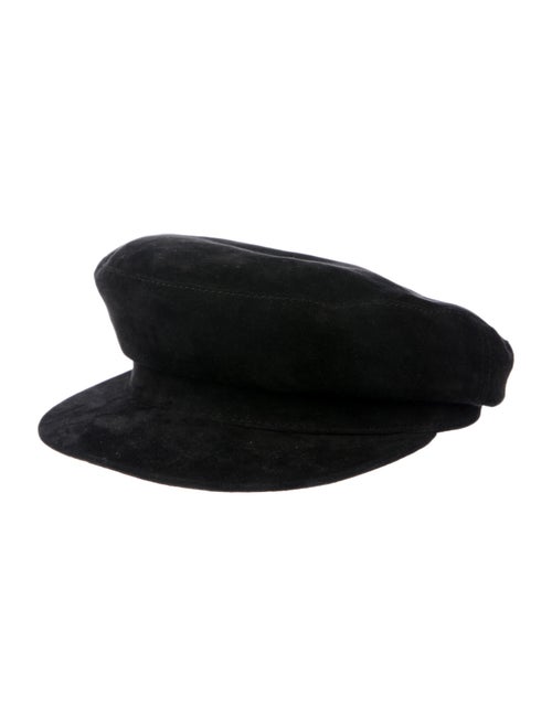 Janessa Leone Suede Newsboy Hat Black