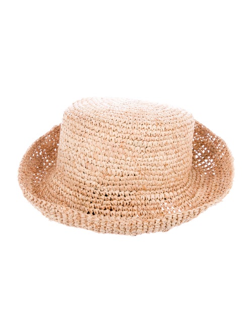 Janessa Leone Straw Wide Brim Hat Tan