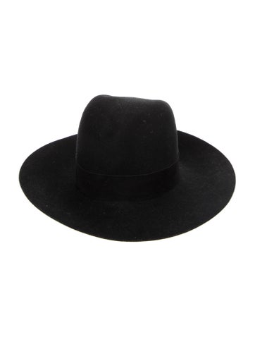 Janessa Leone Hats Black Wool Cowboy Hat