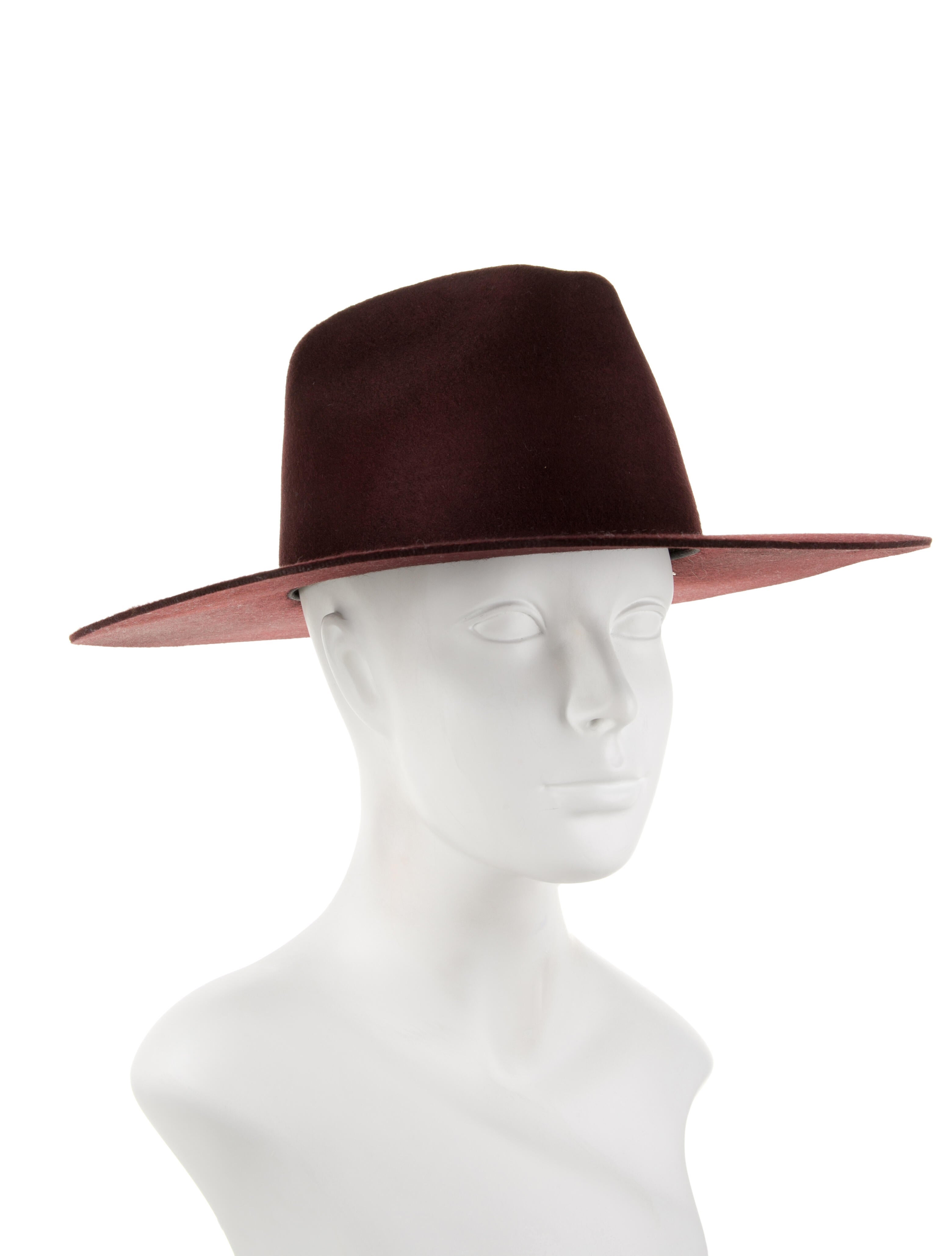 Janessa Leone Wool Solid Wide Brim Hat