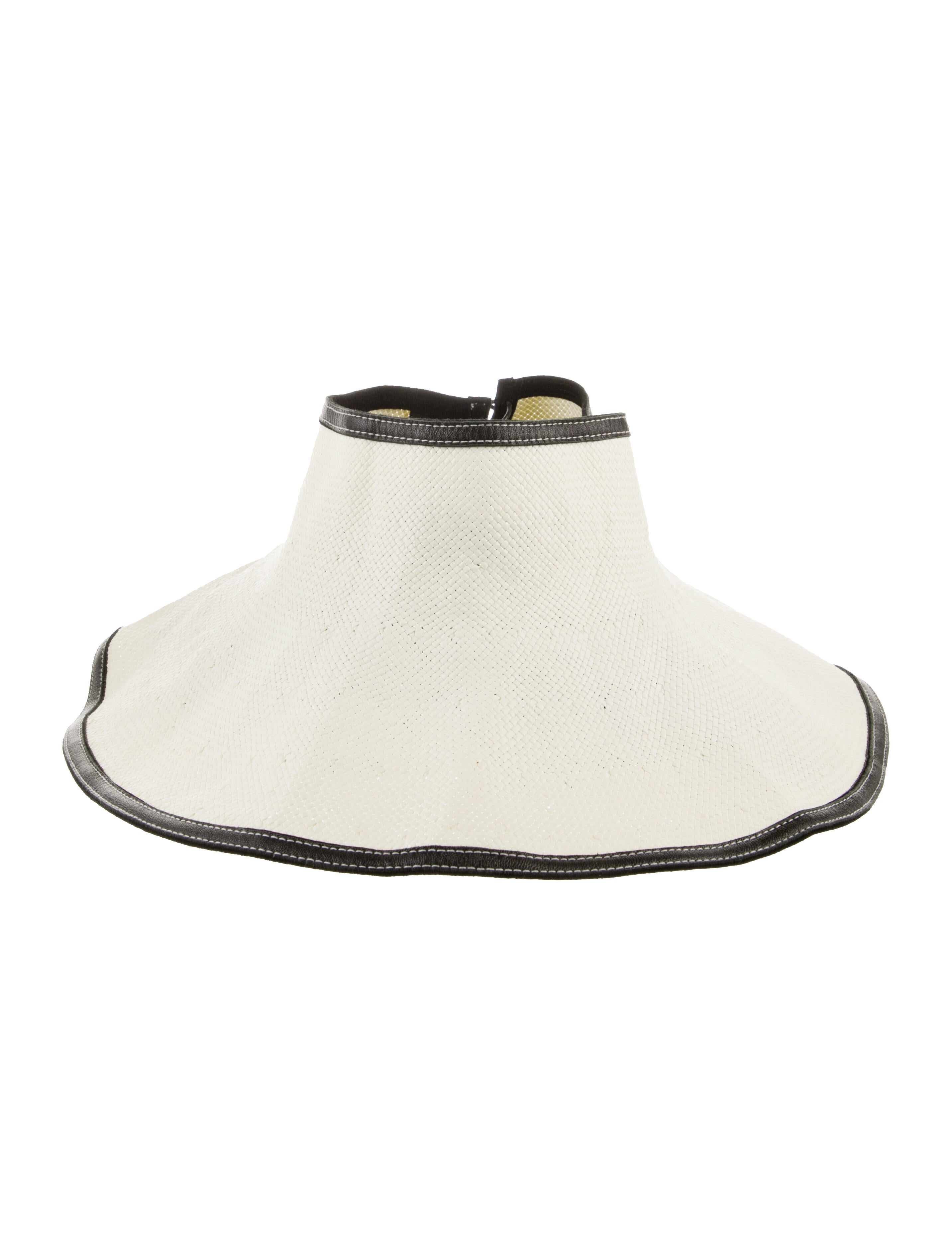 Janessa Leone white pattern print straw hat