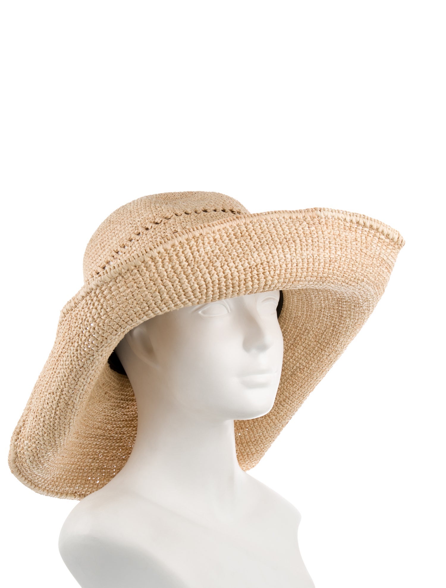 Janessa Leone Neutral Color Straw Wide-Brim Fedora Hat